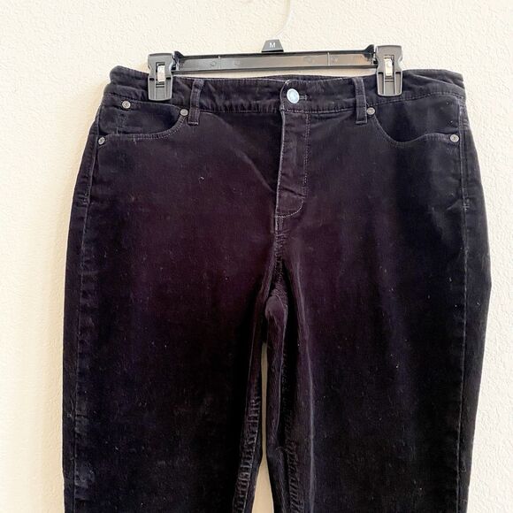 Talbots Flawless Five-pocket Corduroy Pants Sz 10 Petites Straight‎ Black - Picture 2 of 8
